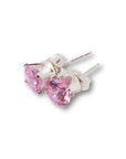 Pink Stud Sterling Silver Earrings