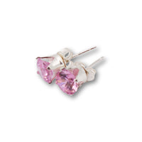 Pink Stud Sterling Silver Earrings