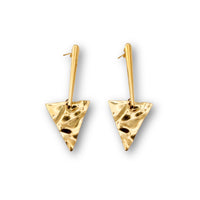 Hammer Gold Triangle with Straight Top Earrings