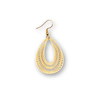 Laser Cut Gold Drop with Hook Earrings