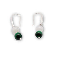 Moonstone and Malachite Earrings