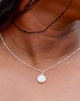 White Druzy Sterling Silver Pendant Necklace