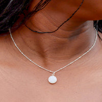 White Druzy Sterling Silver Pendant Necklace