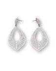 Stainless Steel Laser Cut Leaf with Flat Circle Top Earrings