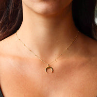 Crescent Moon Gold Vermeil Necklace