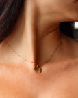 Crescent Moon Gold Vermeil Necklace