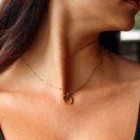 Crescent Moon Gold Vermeil Necklace