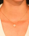 White Druzy Gold Vermeil Pendant Necklace
