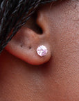 Pink Stud Sterling Silver Earrings