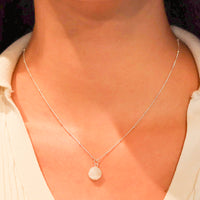 White Druzy Sterling Silver Pendant Necklace