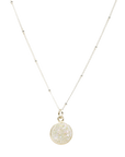 White Druzy Sterling Silver Pendant Necklace