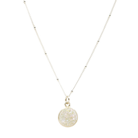 White Druzy Sterling Silver Pendant Necklace
