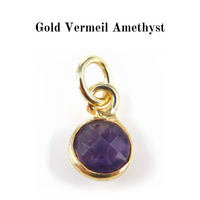 Gold Vermeil Initial and Gemstone Necklace