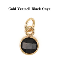 Gold Vermeil Initial and Gemstone Necklace