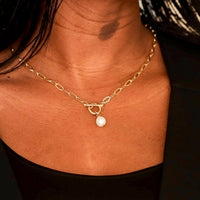 Pearl Drop Gold Filled Necklace
