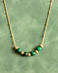 Malachite and Gold Chain Necklace