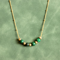 Malachite and Gold Chain Necklace
