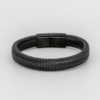Black Leather Braid Bracelet