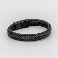 Black Leather Braid Bracelet