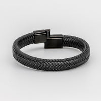 Black Leather Braid Bracelet