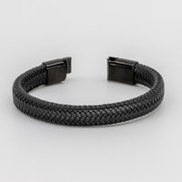 Black Leather Braid Bracelet