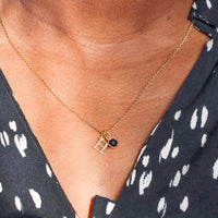 Gold Vermeil Initial and Gemstone Necklace