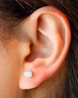 Brilliant White Stud Sterling Silver Earrings
