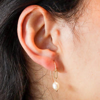 Pearl with Drawn Cable Earrings
