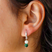 Moonstone and Malachite Earrings