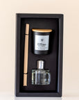 Soy scented candle and reed diffuser giftset box
