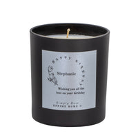 Name in Floral Circle Frame Candle