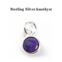 Sterling Silver Initial and Gemstone Necklace