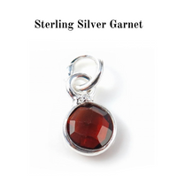 Sterling Silver Initial and Gemstone Necklace