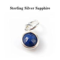 Sterling Silver Initial and Gemstone Necklace