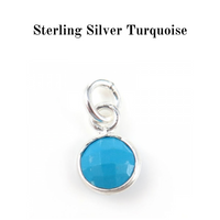 Sterling Silver Initial and Gemstone Necklace