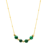 Malachite and Gold Chain Necklace