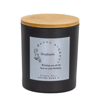 Name in Floral Circle Frame Candle