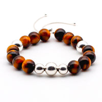 Tiger Eye and Silver Bracelet