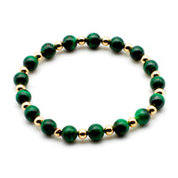 Malachite and Gold Stretch Bracelet