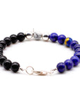 Lapis Lazuli and Onyx with Silver Bracelet