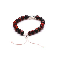 Red Tiger Eye and Silver Bracelet