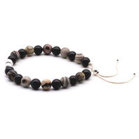 Jasper and Onyx with Silver Bracelet
