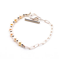 Silver Chain Pearl Bracelet