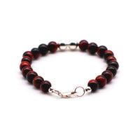 Red Tiger Eye with Silver Bracelet