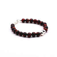 Red Tiger Eye with Silver Bracelet