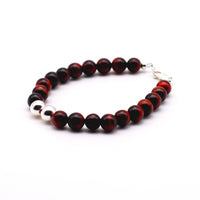 Red Tiger Eye with Silver Bracelet