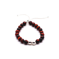 Red Tiger Eye and Silver Bracelet