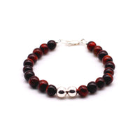 Red Tiger Eye with Silver Bracelet