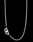 Silver Heart Pearl Necklace