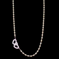 Silver Heart Pearl Necklace